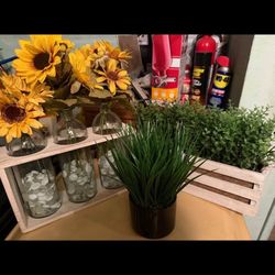 Home Decor Fake Artificial Plants, Floral Sunflowers, Stems