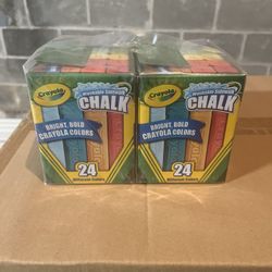Crayola Washable Sidewalk Chalk In Assorted Colors, 24 Count 2 Boxes 48 Chalk