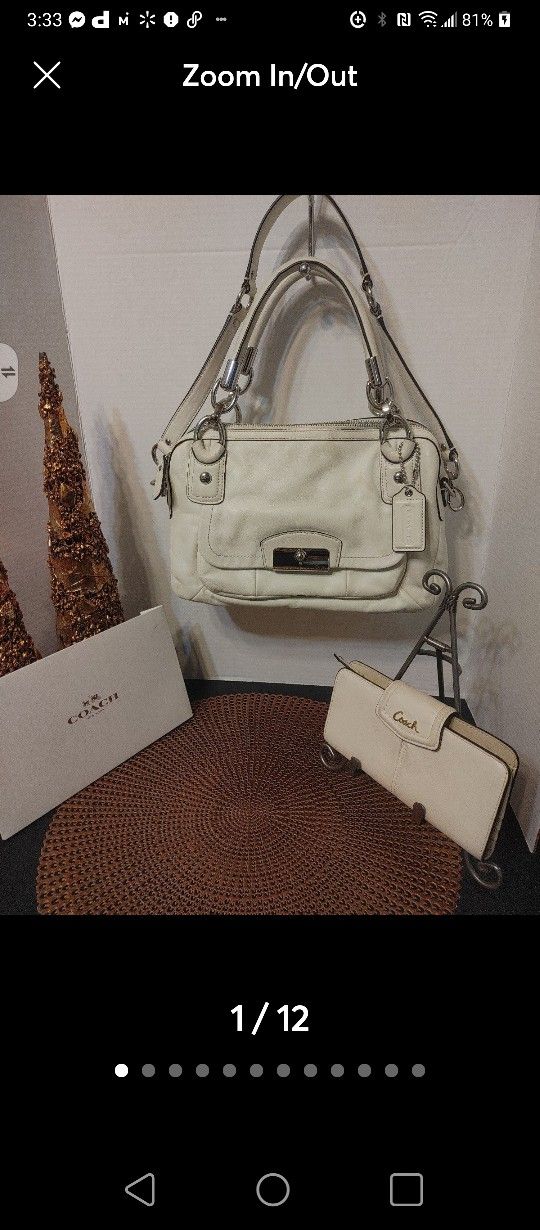 Coach Kristen Leather Satchel & Wallet Set F22304