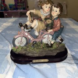 Giovanni Collection Children on Bicycle Resin Figurine Multicolor