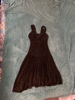 Nightway Black Sparkle Evening Dress - Women’s Size 10 - Matching Black Scarf included