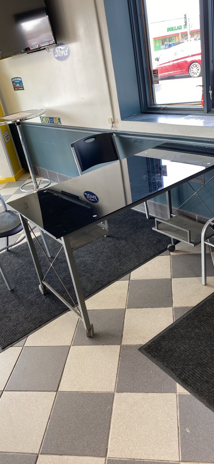 Black Glass Office Desk. Total 2