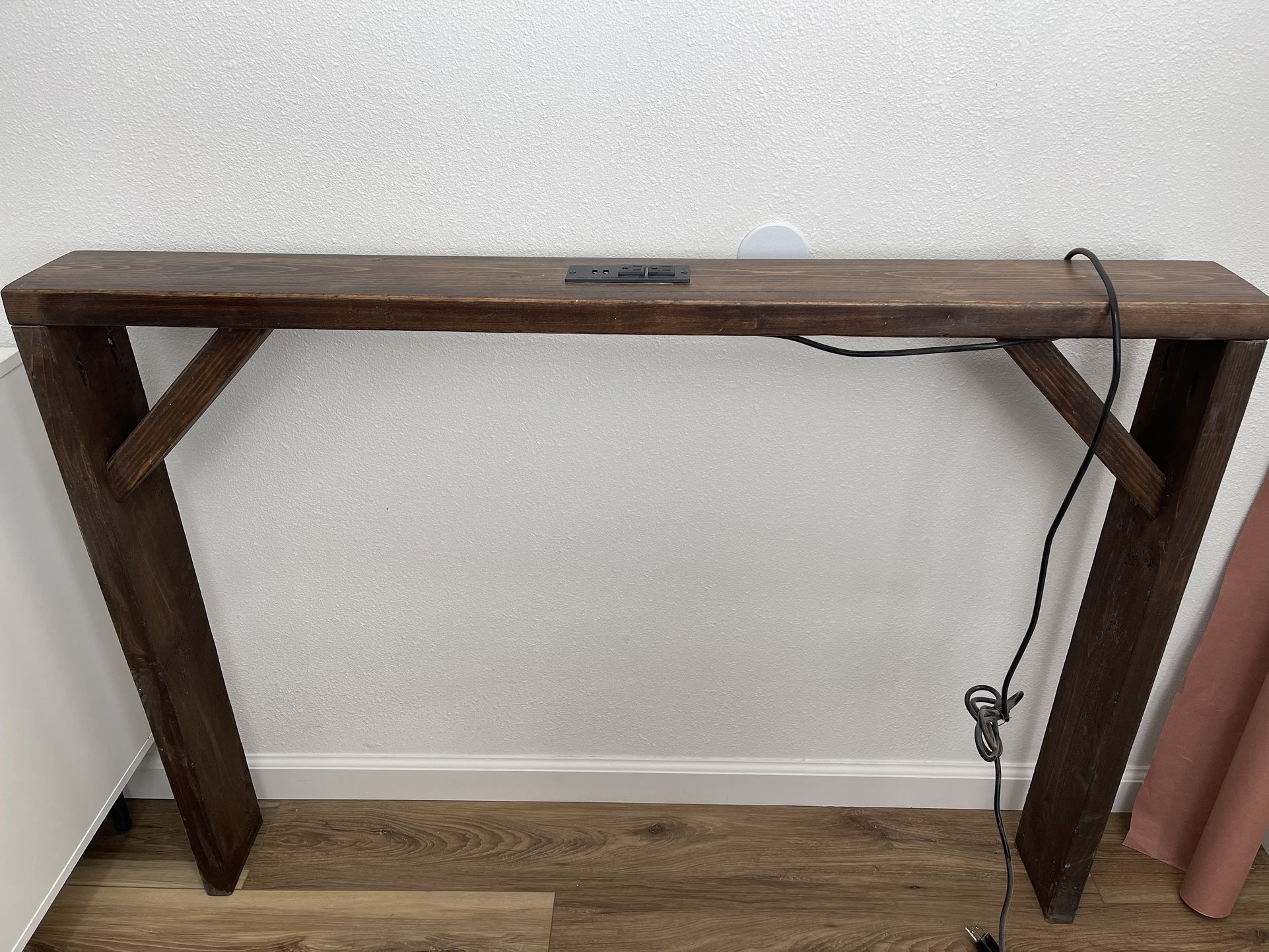 Narrow Console Sofa Table With Power Outlets 