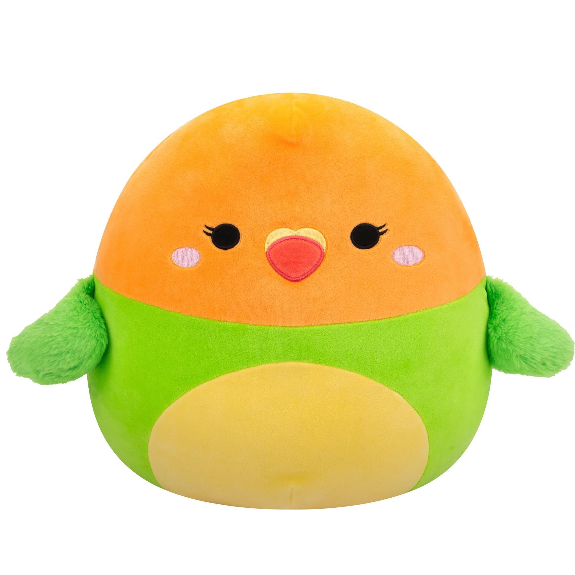 Squishmallows Original 14-Inch Plath Green and Orange Lovebird - Official Jazwares Plush (Large)