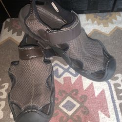 Crocs Swiftwater mesh sport clog sandals in brown