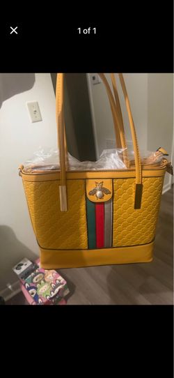 Stunning Mustard Yellow Tote Bag with Matching Organizer