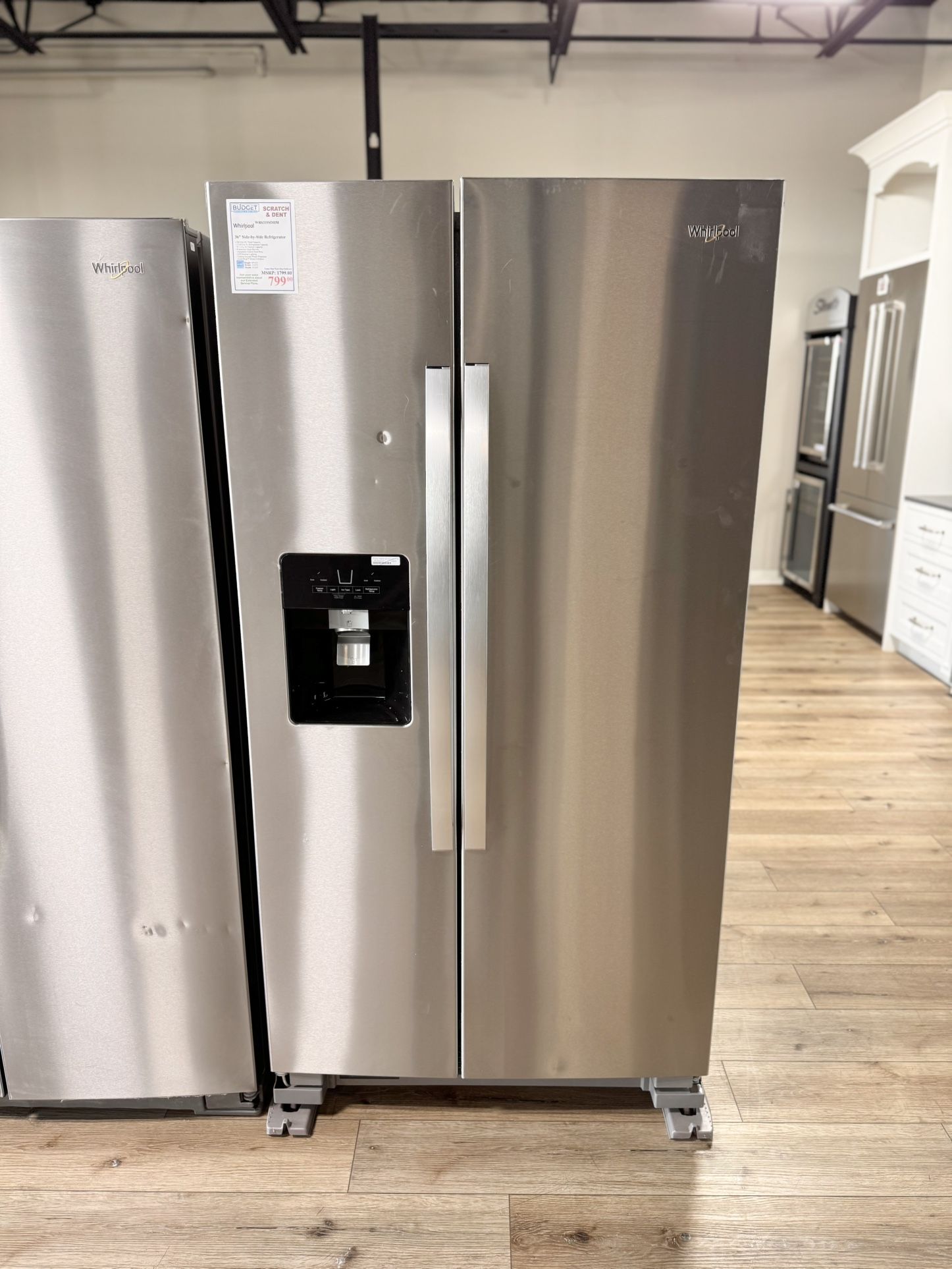 New Whirlpool 36-inch Wide Side-by-Side Refrigerator WRS335SDHM