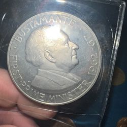 Jamaica 1970 One Dollar First Prime Minister Coin 