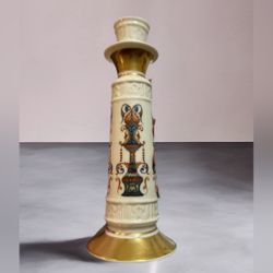 LENOX LIDO pattern 24K Gold Trim Candlestick Hand painted Candle Holder - 10in