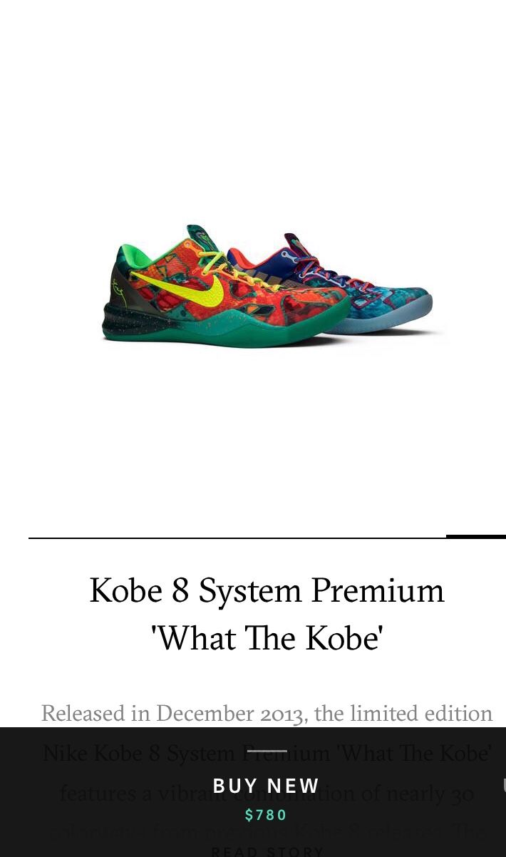 Kobe 8 Size 10.5 $780 on goat