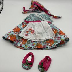 American Girl Bitty Baby Twins 2008 Baking Outfit Dress Shoes Kerchief Hat