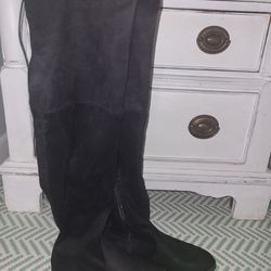 Faux Sued Thigh High Boots Size 8