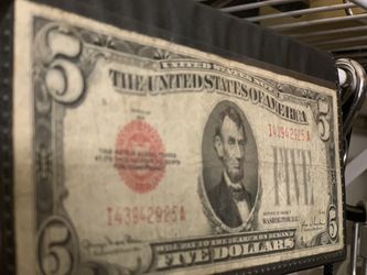 1928 $5 Red Ink Five Dollar Bill