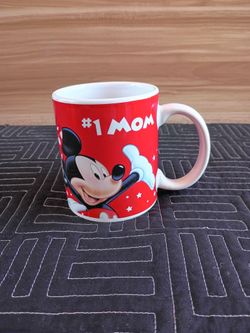 Disney Mickey Mouse "#1 Mom" ceramic coffee mug.