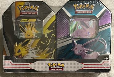 2023  POKEMON JOLTEON V & ESPEON V TINS WITH EVOLVING SKIES BOOSTER PACKS