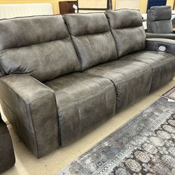 Real Leather 100” Power Recliner Sofa 