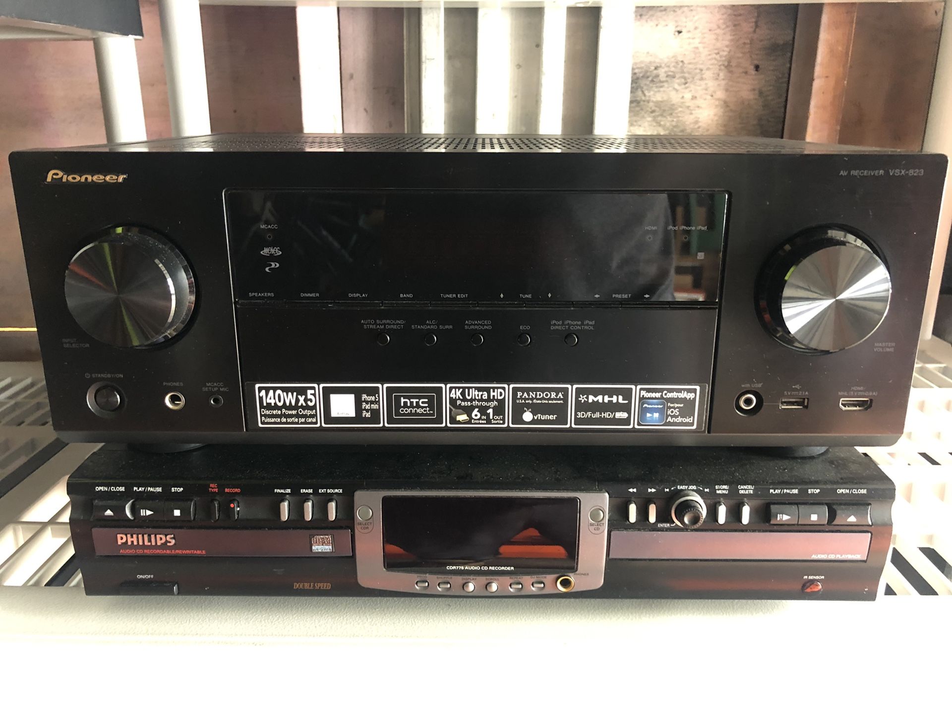 Pioneer VSX-823 4k A/V receiver & Philips CD recorder