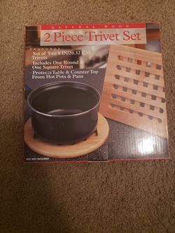 Trivet Set 2 Piece Natural Wood