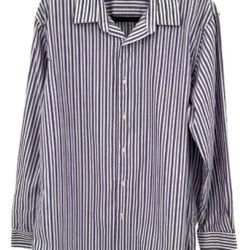 Apt. 9 Shirt Purple and White Striped Design. (Medium) 