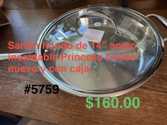 Sartén de 14” acero inoxidable 👉 princess house todo nuevo y con caja 📦
