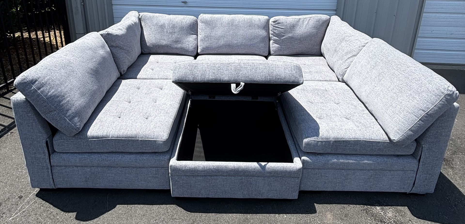 Modular Sectional Couch With Storage Ottoman Delivery Available
