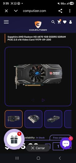 Graphics Card  Sapphire AMD Radeon HD 6870