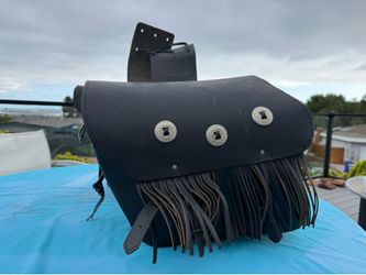 Universal Leather Motorcycle Saddlebags - Vintage Fringe & Conchos