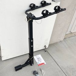 (Brand New) $45 Tilt Folding 2-Bike Hitch Mount Rack Bicycle Carrier for 2” Hitch w/ Straps 70 lbs Max
