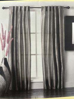 Elegant ,ONE PANEL, Gray, Delicate Beading 42x84