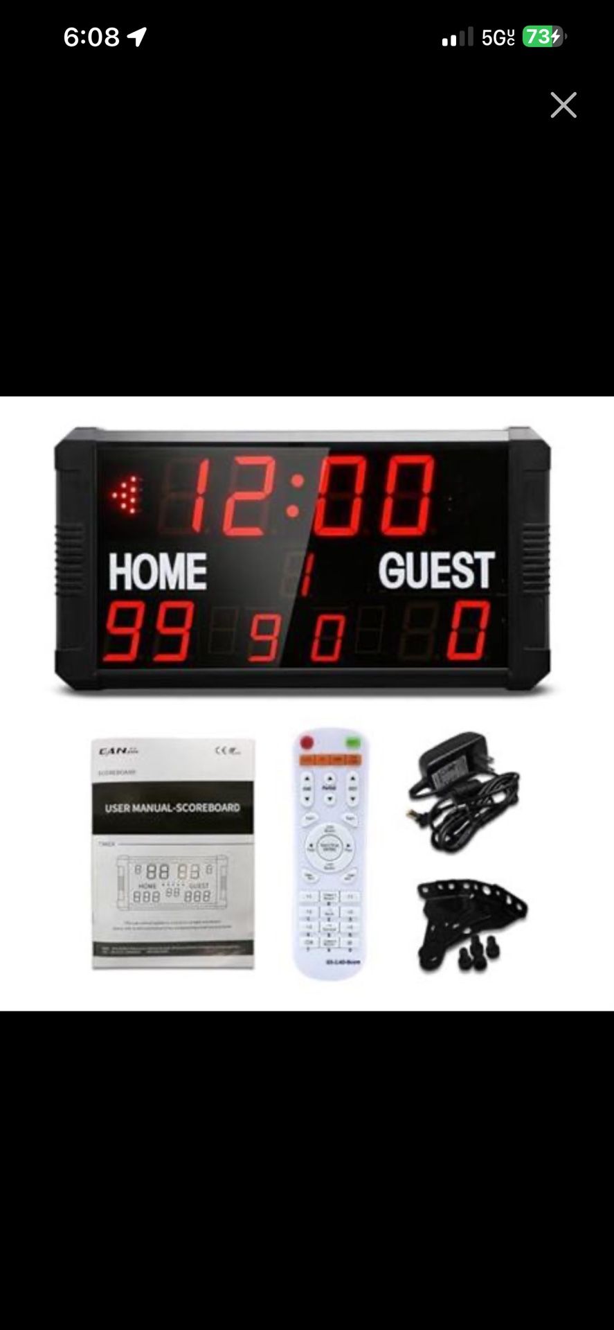 Portable Basketball Scoreboard with Shot Clock,Digital Scoreboard with Remote,Tabletop,Electronic Scoreboard with Buzzer
