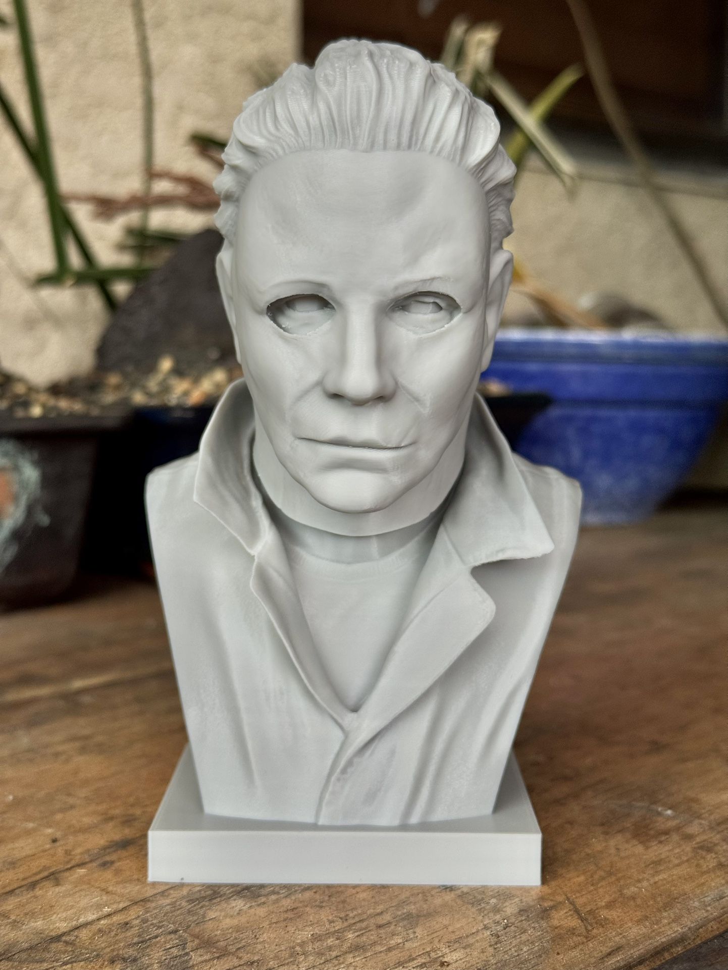 Michael Myers 3D Printed Bust- Halloween Statue 6.5” Gray Unpainted Horror