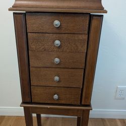 Wooden Jewelry Armoire $20