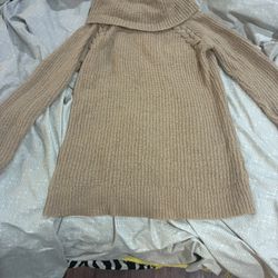 Allison Brittney Size Small Tan Cowl Neck Sweater