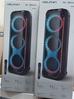 Loud Bluetooth triple Woofers Powerful Kareoke Party Speaker bu dolphin.  Free 🎤