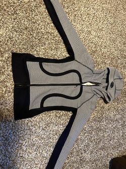 Lululemon Scuba Hoodie Jacket Washi Weave Angel Wing Naval Blue Thumbholes Sz 2