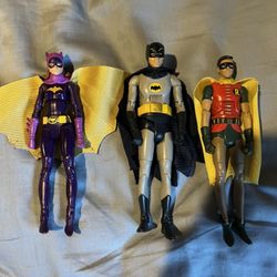BATMAN 1966 TV Series Batman, Robin,& Batgirl Exclusive Action Figures
