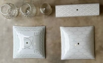 Lot of 6 Original Mid-Century Modern Ceiling & Wall Mount Light Fixtures