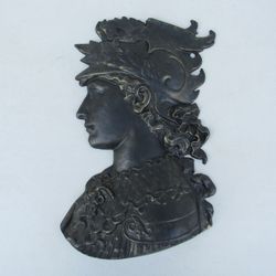 Athena Greek Goddess By Royal Gothic Metal Cast Aluminum Wall Plaque

