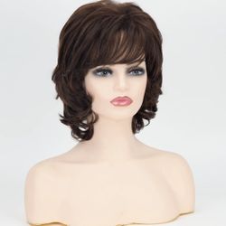 New Brown Hair Wig & Fake Eyelashes 