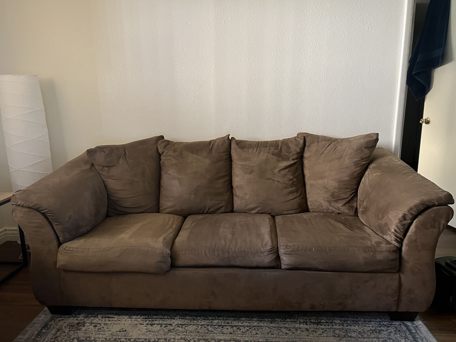 Brown Suede Fold Out Couch
