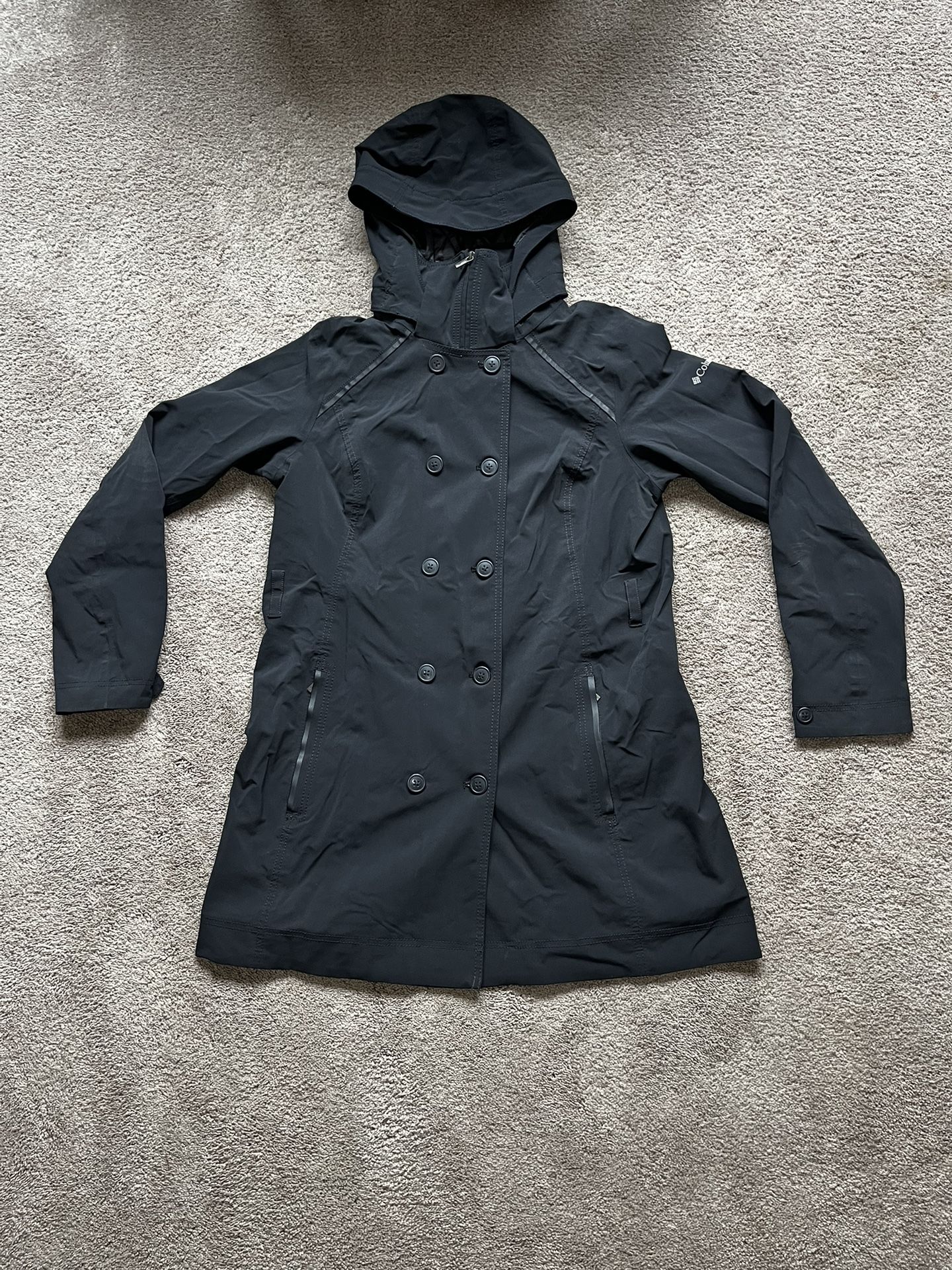 Columbia Omni Heat Parka Coat Button Up Black Jacket
