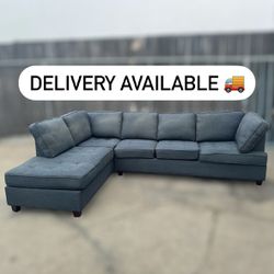 Blue 2 Piece Sectional Couch Sofa - 🚚 DELIVERY AVAILABLE 