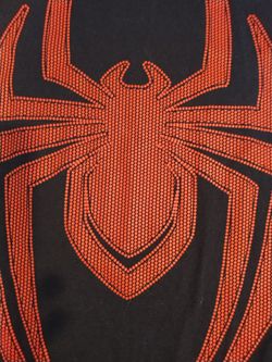 Marvel Spider-Man 2 Miles Morales T-Shirt Red-Dotted Emblem Black Size XXL