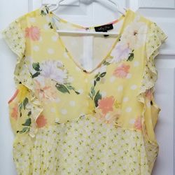 Yellow Floral Top PL