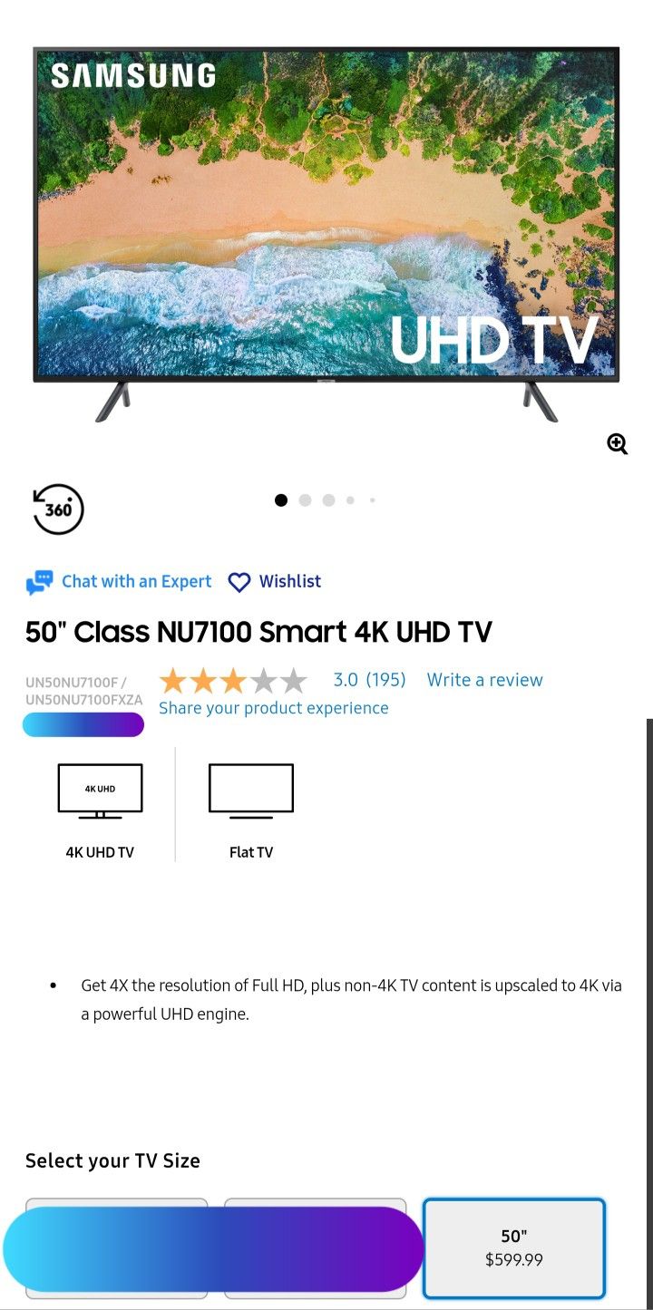 Samsung 50" 4K Classic Smart TV