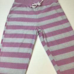 Pink & White Striped Fleece Girls PJ Bottoms Size S (Approx. Girls Size 10 /12)