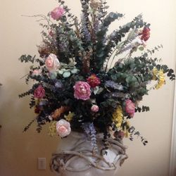 LARGE FLOWER FLOOR VASES