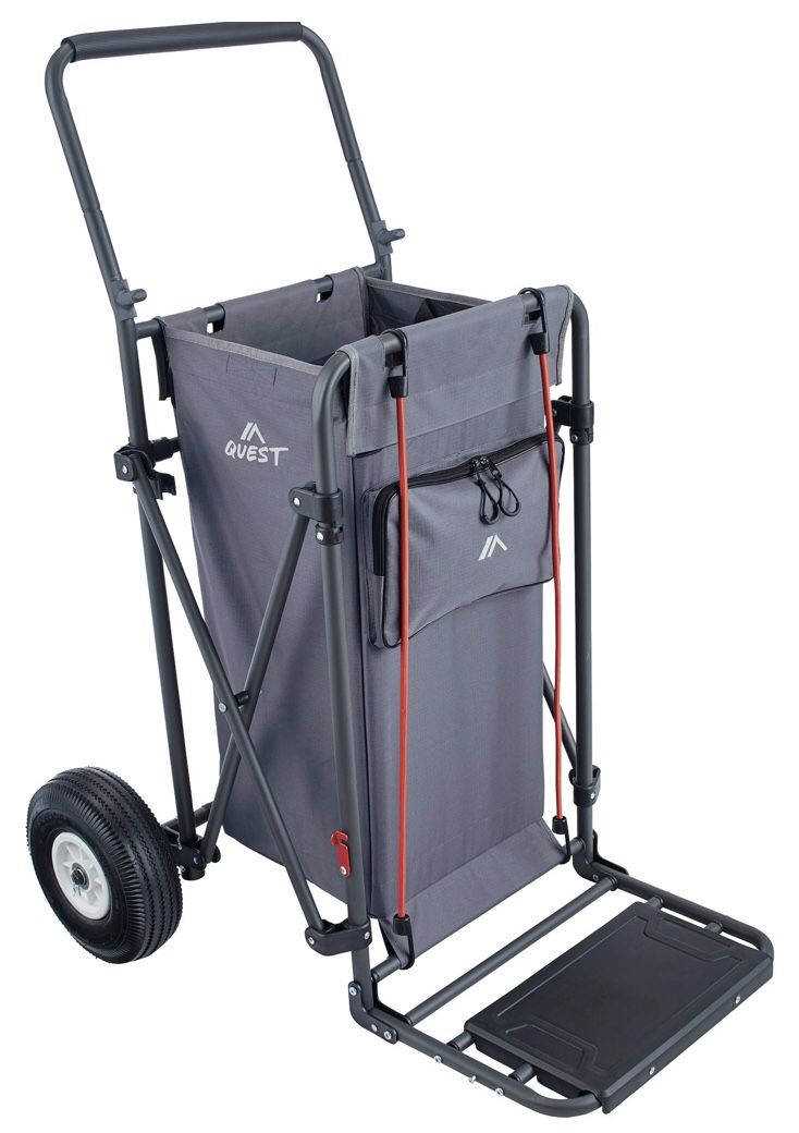 New - Quest Multi-Purpose Cart / Shopping / Dolly / Pockets / On Wheels / Collapsible / Bungee Corded