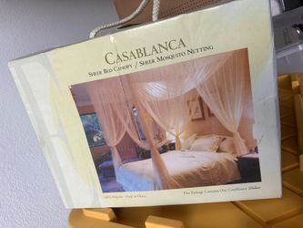 casablanca sheer bed canopy mosquitto netting
