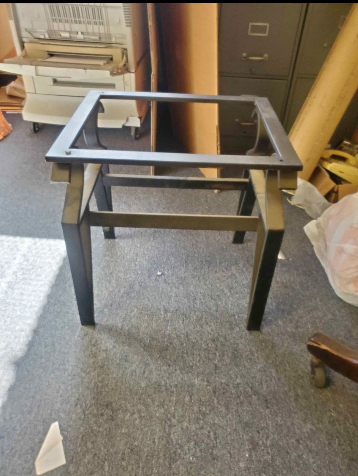 Steel modern end table with glass top (not pictured)